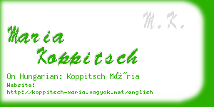 maria koppitsch business card